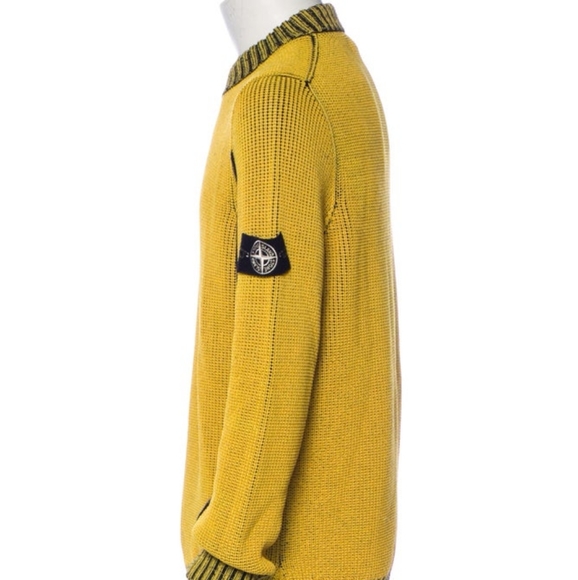 Yellow Stone Island Heat Reactive Knit Sweater Island Ice Knit